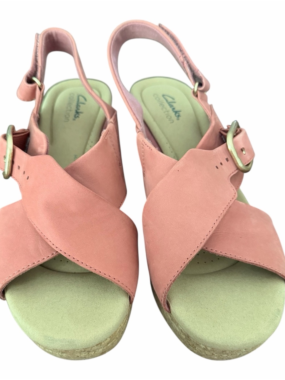 Clark’s Collection Women’s Blush Pink Wedge Heels NWB size 9.5